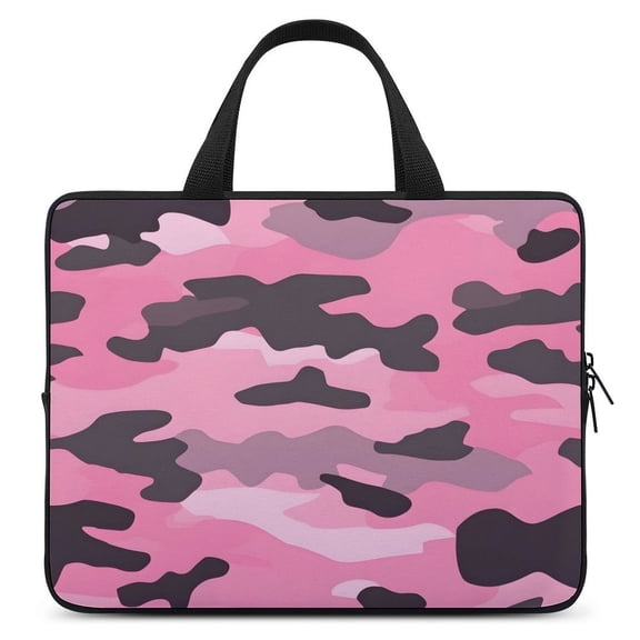 Portable Laptop Bag Wear-Resistant Scratch-Resistant Waterproof Portable Travel Texture Military Camouflage Pattern Abstract Pink_1 17inch