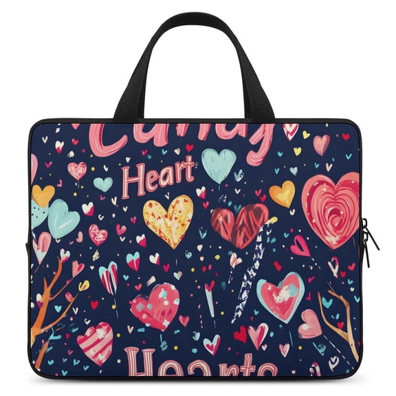 Portable Laptop Bag Wear-Resistant Scratch-Resistant Waterproof Portable Travel Valentines Day Tree Love Candy Hearts - 副本 15inch