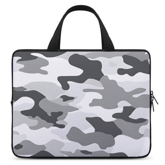 Portable Laptop Bag Wear-Resistant Scratch-Resistant Waterproof Portable Travel Vector Camouflage Pattern Gray_2 15inch