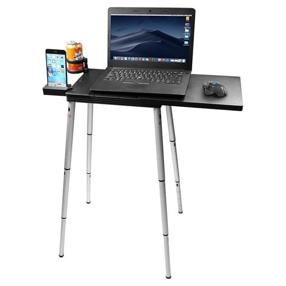 Portable Laptop Computer Desk Stand Table Foldable Compact Lightweight Adjustable Height 19-29 inches for Travel Work Home Office School Debate