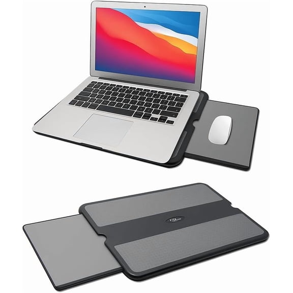 Portable Laptop Lap Pad, Laptop Desk with Retractable Mouse Tray, Sturdy Stable Work Surface for Bed Sofa Couch or Travel
