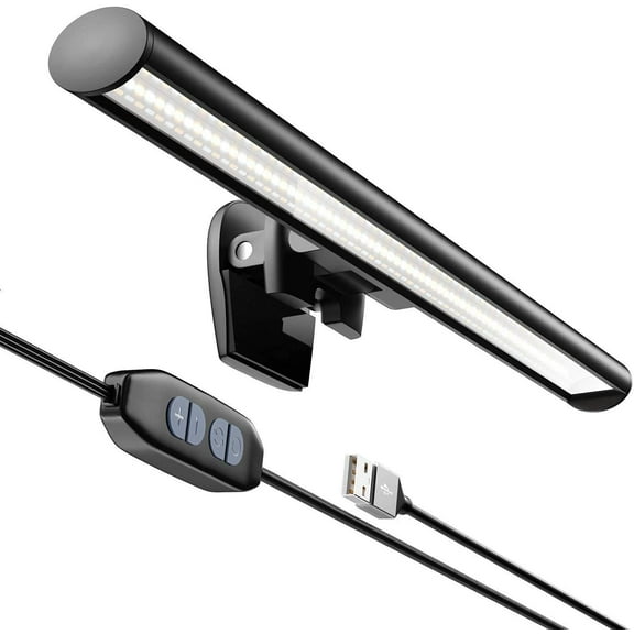 Portable Laptop Monitor Light Bar, USB Connection | e-Reading LED Task Lamp, 3 Color Temperature Settings, 10 Levels Brightness Adjustment, No Screen Glare, Space Saving