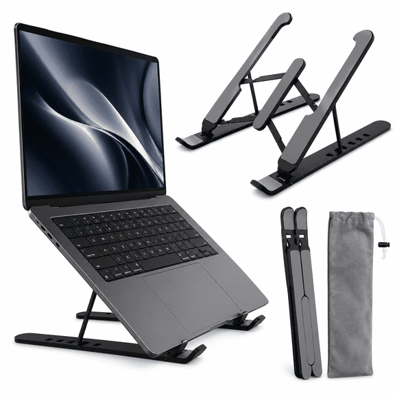 Portable Laptop Stand with 6 Levels of Vertical Height Adjustable Angles,Aluminum Foldable Laptop Holder for Laptops Tablets Compatible with MacBook Pro/Air,Lenovo,HP,25.4-39 inch,6cm