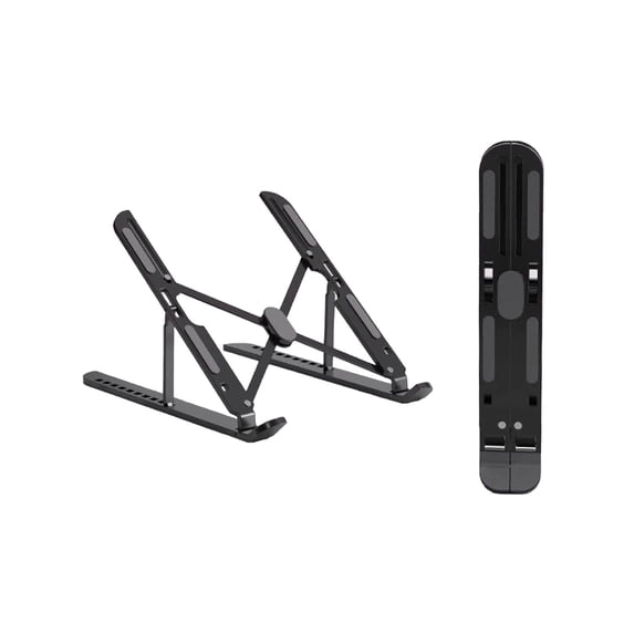 Portable Laptop Stand Aluminum Alloy Foldable Riser with 10 Height Adjustments 360° Rotation Ergonomic Notebook Holder for Desk Home Office Travel Cooling Triangle Support for All Laptops
