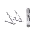 thumbnail image 1 of Portable Laptop Stand Aluminum Alloy Foldable Riser with 10 Height Adjustments 360° Rotation Ergonomic Notebook Holder for Desk Home Office Travel Cooling Triangle Support for All Laptops, 1 of 6