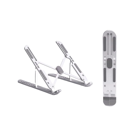 Portable Laptop Stand Aluminum Alloy Foldable Riser with 10 Height Adjustments 360° Rotation Ergonomic Notebook Holder for Desk Home Office Travel Cooling Triangle Support for All Laptops