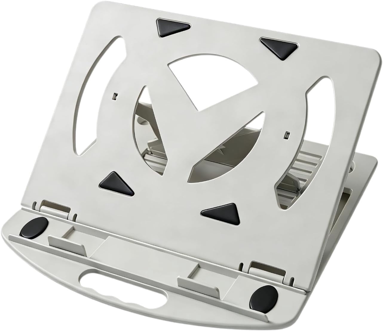 Portable Laptop Stand, Ergonomic & Foldable, Computer Stand 7 Adjustable Angles, 360° Rotating, Cooling Vent Design, Lightweight for Desk, Office, Travel, Home