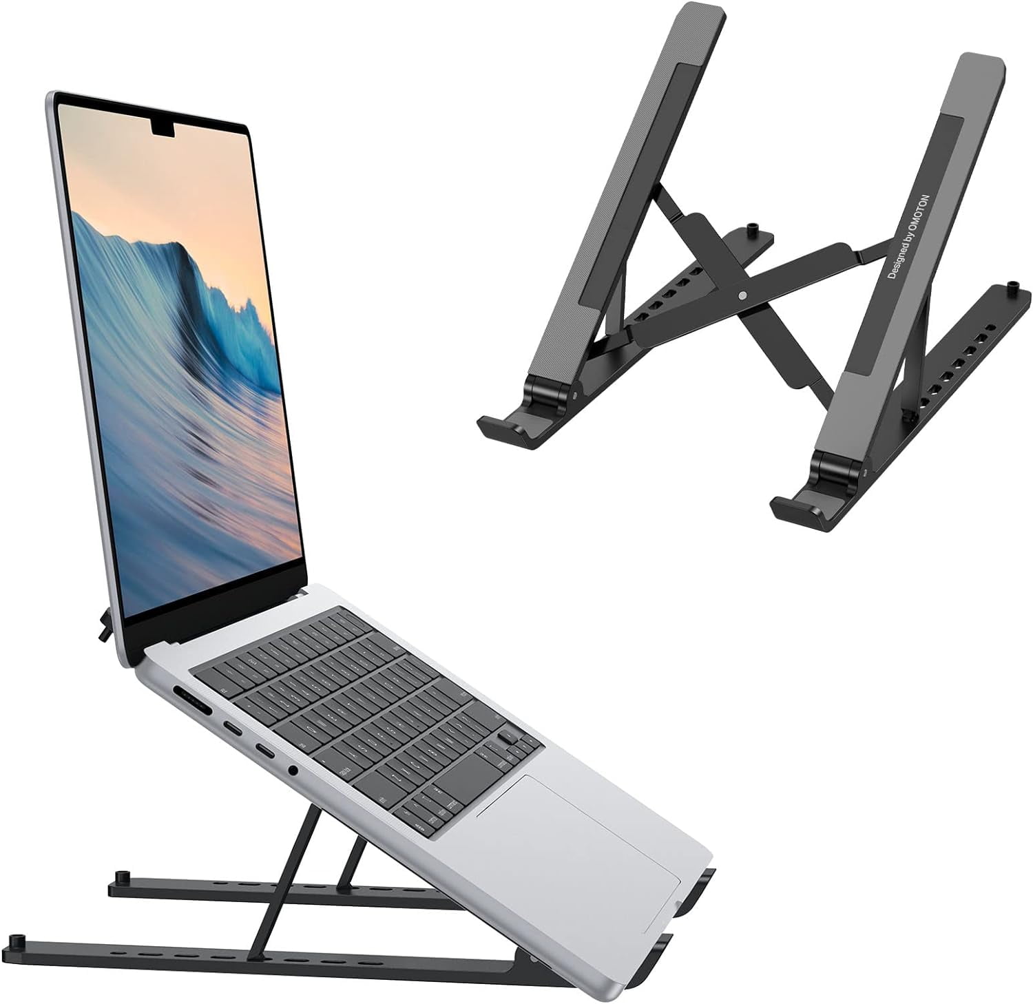 Portable Laptop Stand, OMOTON Laptop Stand for Desk Ergonomic 7Levels