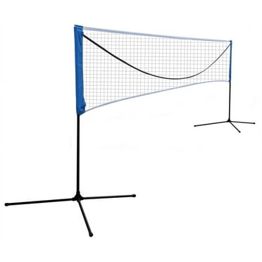 Portable Large Adjustable Volleyball Net and Badminton Net with Carrying Bag and Stand/Frame for backyard, gym, beach, park, Black, 10FT