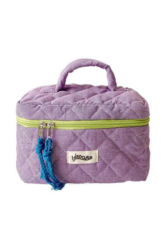 Portable Large Capacity Cosmetic Bag for Travel & Daily Use - Dacron & Cotton Makeup Organizer Pouch