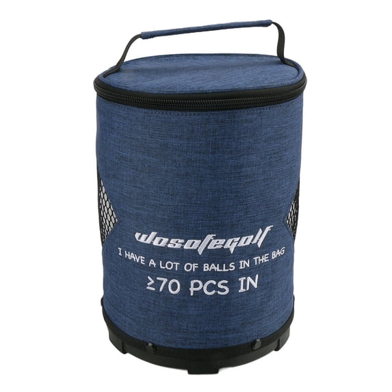 Portable Large-Capacity Golf Ball Storage Bag with Stable Balance Base Zipper Closure Ergonomic Handle for Golfers Training Outdoor Sports Golf Ball Bags,Blue