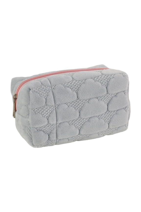 Portable Large - Capacity Makeup Bag - Travel Toiletry & Storage Bag, Short Pile Material, Versatile Design for Easy Carry and Organization,Blue