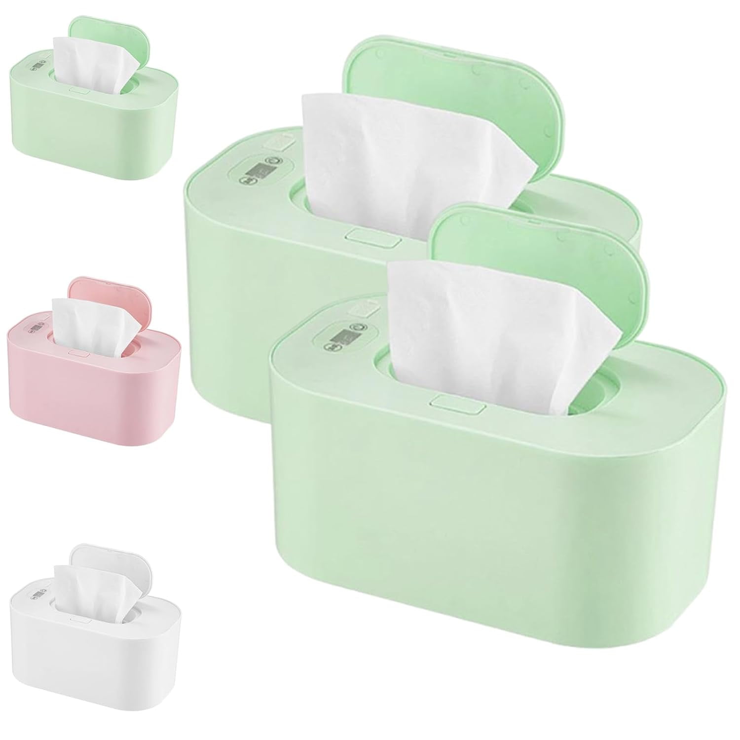 Portable Large Capacity Wipes Warmer Dispenser with LED Display, Adjustable Wet Wipes Holder, Wipe Warmer, Quiet and Evenly Overall