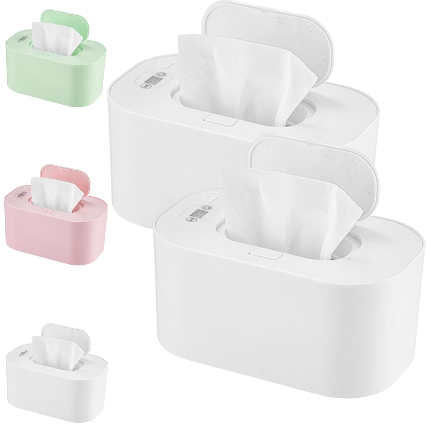 Portable Large Capacity Wipes Warmer Dispenser with LED Display, Adjustable Wet Wipes Holder, Wipe Warmer, Quiet and Evenly Overall
