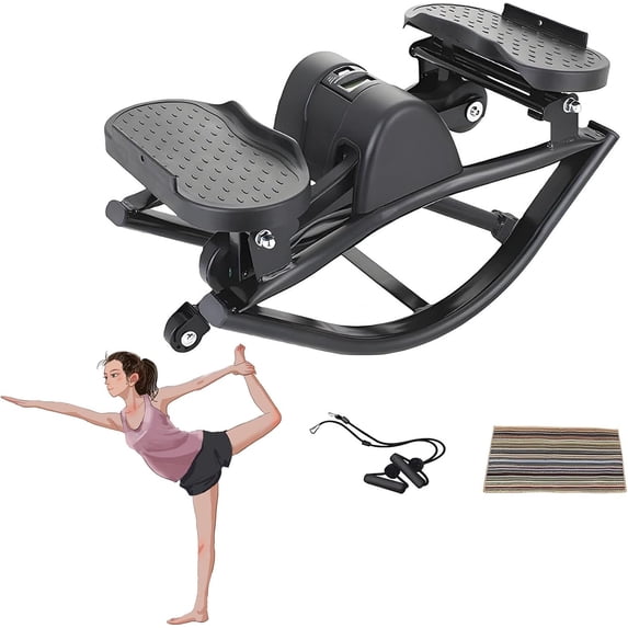 Portable Lateral Rocking Stepper, Rock Stepper Side to Side, Stepper for Exercise at Home with Digital Display & Non-Slip Mat Knee-Friendly for Gift