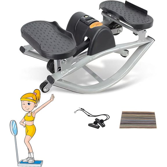 Portable Lateral Rocking Stepper, Rock Stepper Side to Side, Stepper for Exercise at Home with Digital Display & Non-Slip Mat Knee-Friendly for Gift