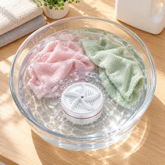 Portable Laundry Agitator Washing Device with High Frequency Vibration Mini Travel Washer for Basin Light Fabric Cleaning
