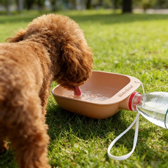 Portable Leak Proof Dog Water Bottle Squeeze Feeder, Anti-Spill Travel Hydration Bowl Accessory for Puppy Small Medium Dogs Outdoor Walking Hiking Camping Trip Essentials