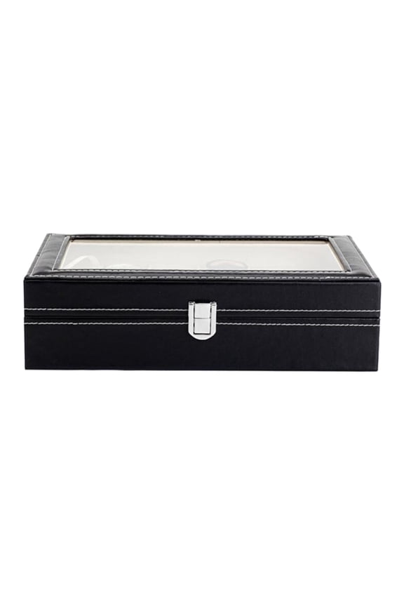 Portable Leather 10 Slot Watch Storage Box Organizer Glass Top Watch Jewelry Display Case Organizer Jewelry Gift Boxes Case