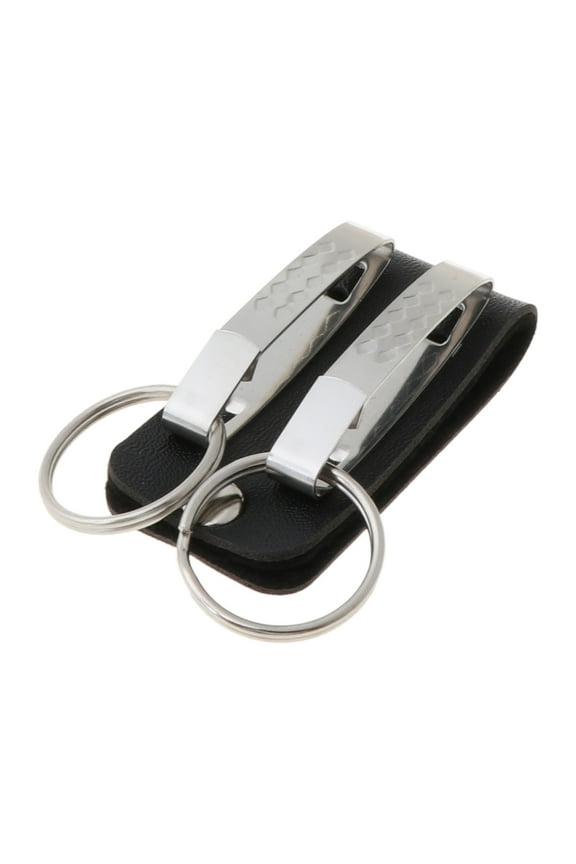 Portable Leather Belt Loop Keychain with Detachable Clips Belt Key Chain Holder