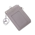 thumbnail image 1 of Portable Leather Business ID Card Credit Badge Holder Coin Purse Wallet Keychain, 1 of 13