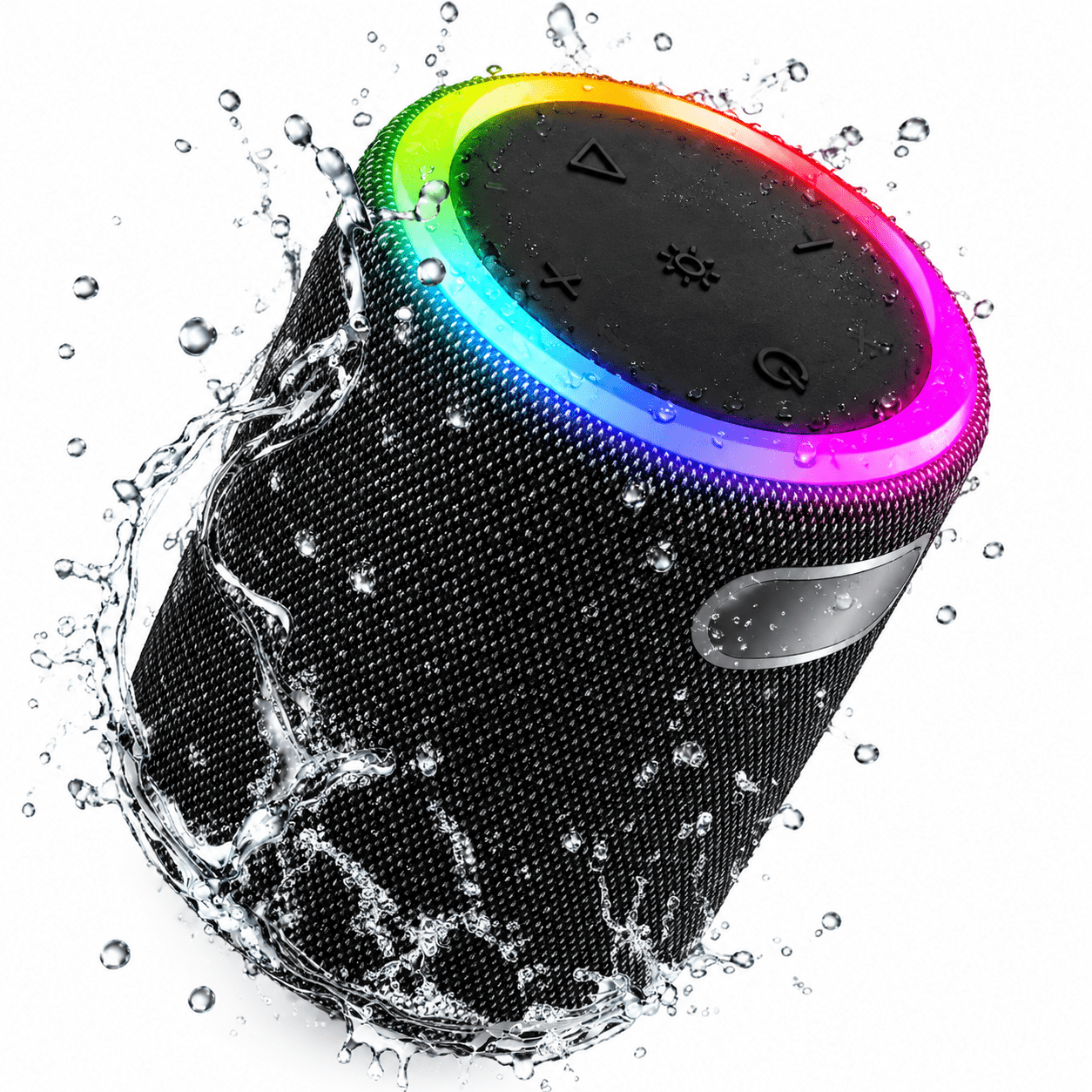 Portable Led Party Bluetooth 5.0 Speaker,Mini Wireless Speaker with Lights Rich Stereo Bass Aux, IPX6 Waterproof Outdoor Speaker, 24H Playtime, Dual Pairing, Home, Travel, Hiking