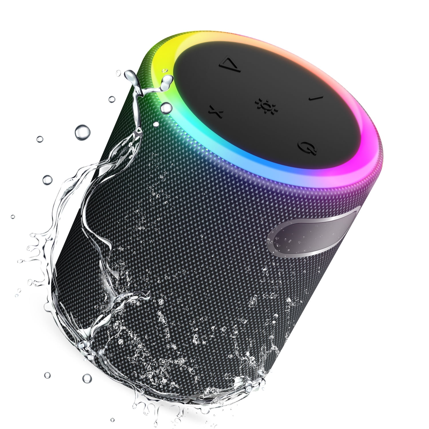Portable Led Party Bluetooth 5.0 Speaker,Mini Wireless Speaker with Lights  Rich Stereo Bass Aux, IPX6 Waterproof Outdoor Speaker, 24H Playtime, Dual 