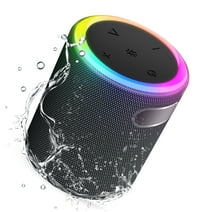 Portable Led Party Bluetooth 5.0 Speaker,Mini Wireless Speaker with Lights Rich Stereo Bass Aux, IPX6 Waterproof Outdoor Speaker, 24H Playtime, Dual Pairing, Home, Travel, Hiking