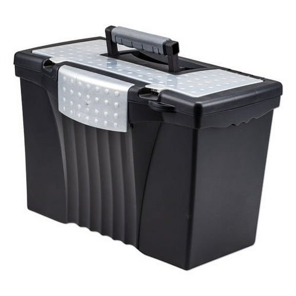 Portable Letter/legal Filebox With Organizer Lid, Letter/legal Files, 14.5" X 10.5" X 12", Black | Bundle of 10 Each