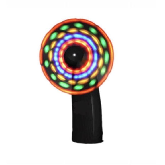 Portable Light Up Mini Cooling Fan with Black Handle Battery Operated for Hot Weather