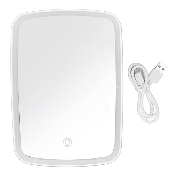 Portable Lighted Beauty Mirror 3 Color LED 2400mAh USB Micro 5V Stepless Dimming Touch Switch Rechargeable Makeup Mirror for Women