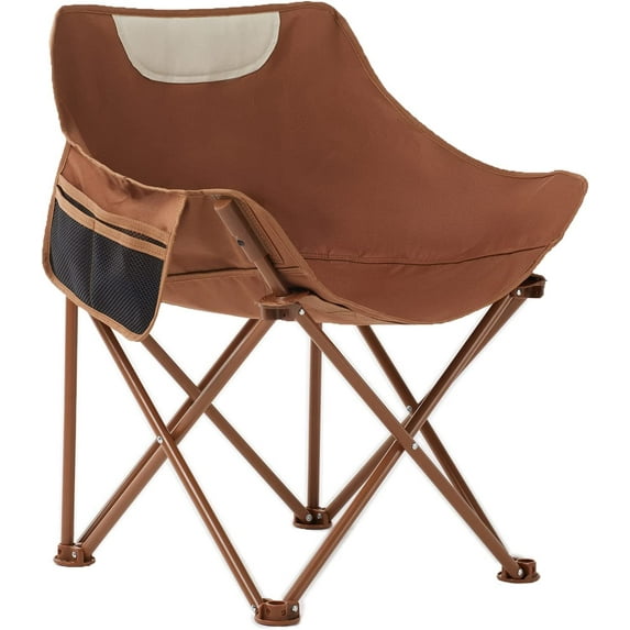 Portable Lightweight Compact Camping Foldable Chair with Carry Bag for Hiking Fishing Beach Brown