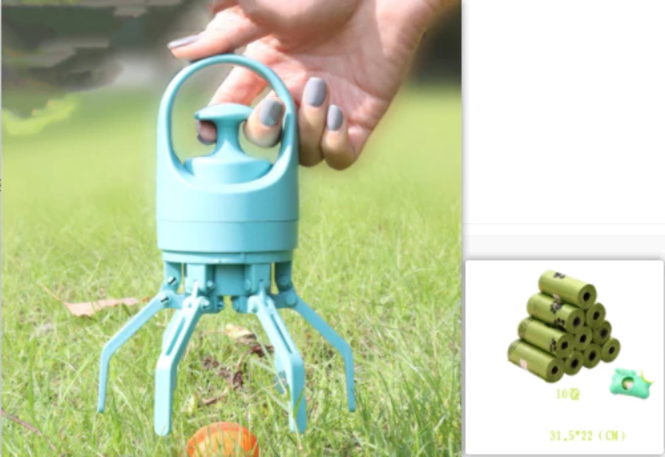 Portable Lightweight Dog Pooper Scooper With Builtin Poop Bag