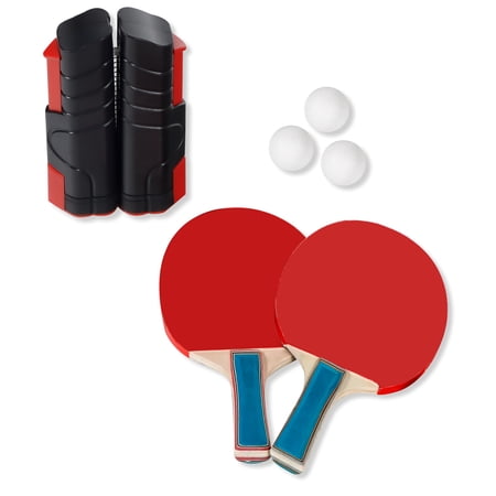 Portable & Lightweight Ping Pong Balls Table Tennis Game Set By Trademark Innovations (Red)