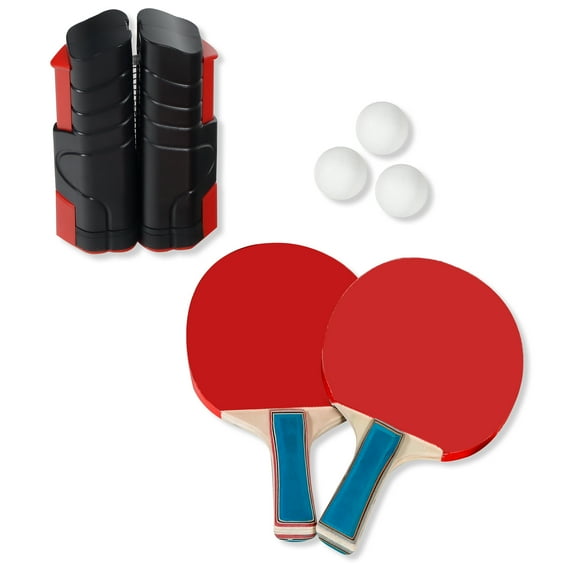 Portable & Lightweight Ping Pong Balls Table Tennis Game Set By Trademark Innovations (Red)