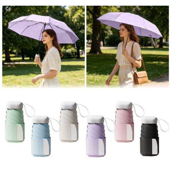Portable Lightweight Rainproof Sunproof Pocket Umbrella with UPF 20+ Protection Spacious Shading Area and Stable Wind & Rain Resistance for Summer Daily Commute Outdoor Travel Beach (1PC)