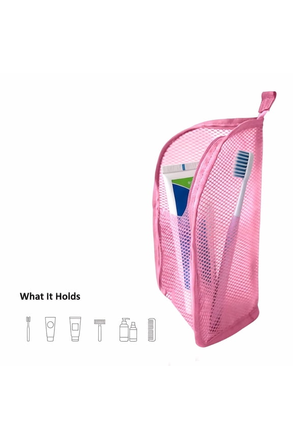 Portable Lightweight Standing Toiletry Bag, 2026 EVA Mesh Cosmetic Waterproof Bag Travel Essentials, Large Capacity Makeup Organizer for Toothbrush Toothpaste, 8.66x5.12x5.12 Inch