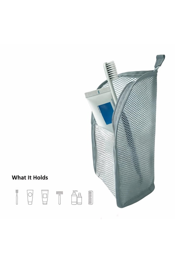 Portable Lightweight Standing Toiletry Bag, 2026 EVA Mesh Cosmetic Waterproof Bag Travel Essentials, Large Capacity Makeup Organizer for Toothbrush Toothpaste, 8.66x5.12x5.12 Inch