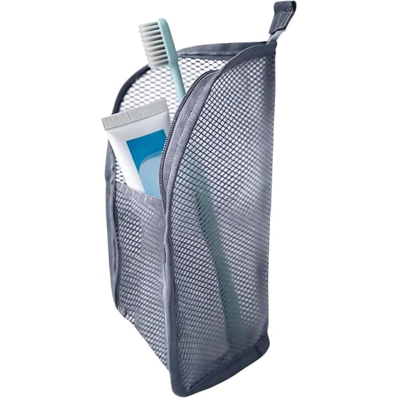 Portable Lightweight Travel Toiletry Bag, Travel Toothbrush Storage Bag, Mesh Bags with Zippers Makeup Pouch for Vacation Travel