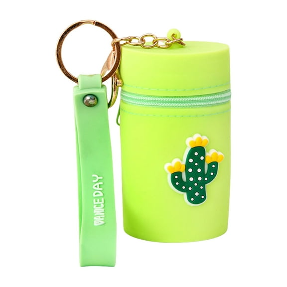 Portable Lip Gloss Case Silicone Pouches for Coin and Lipstick Storage Bag with Keychain Easy to Carry