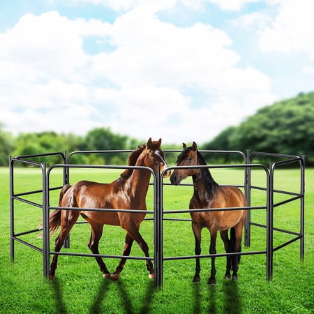 Portable Livestock Corral - Heavy-Duty Folding Horse Fence for Ponies, Sheep, Llamas & Medium Animals, 8-Panel Outdoor Pen (48"W Panels)