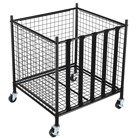 Portable Lockable Ball Cart with Elastic Straps,Sports Equipment Organizer for Basketball Soccer Balls,Indoor Outdoor Use Garage Gym Playground