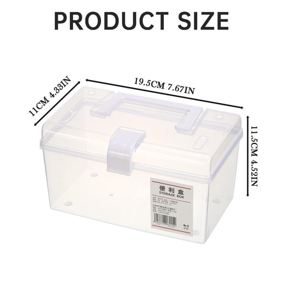 Portable Lockable Plastic Storage Box with Handle First Aid Kit Organizer Medicine Case Multi Purpose Toolbox for Home Car and Travel