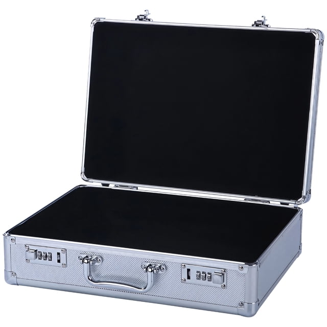 Portable Lockbox Safe for Travel, Aluminum Alloy File Box with 3-Digit ...