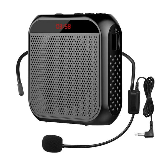 Portable Loudspeaker Amplifier with Headset Microphone | Compact 3-Inch Speaker | 8W High Power | USB Rechargeable | 3.5mm AUX Input | 20hr Playtime | Lightweight 120g | Belt Clip Included | Music