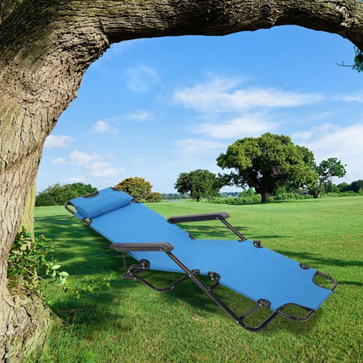 Portable Lounge Chair Dual Purposes Extendable Folding Reclining Chair