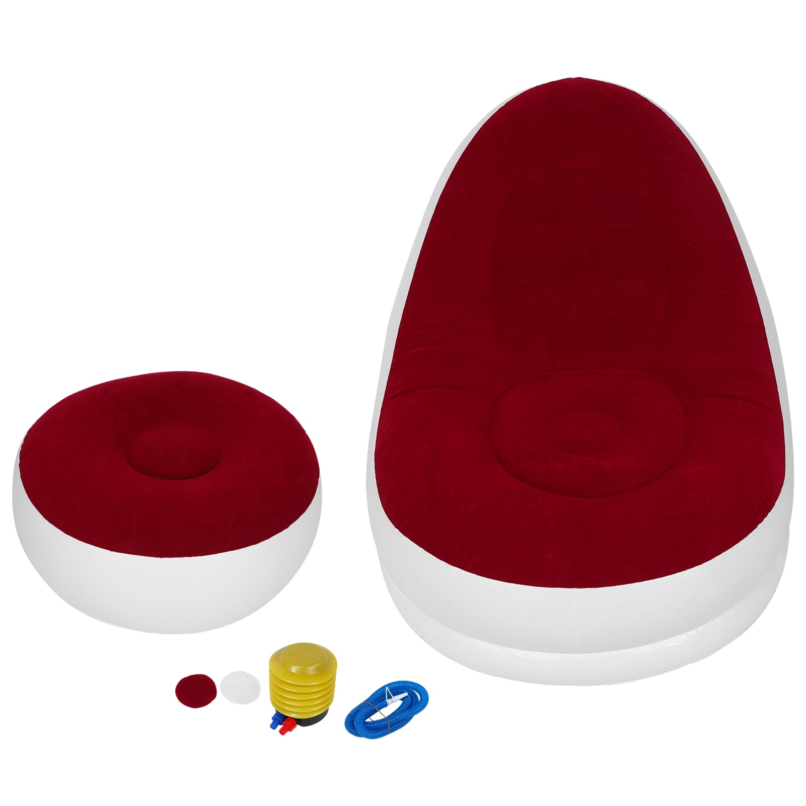 Portable Lounger for Indoor/Outdoor Use, Includes Air Pump, 116x98x83cm Red Inflatable Sofa