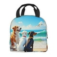 thumbnail image 1 of Portable Lunch Bag Insulated Beagle Dogs On Beach Illustration Lunch Box Reusable Tote Bag Unisex for Work, Travel, Picnic, Office, Camping, Hiking, Picnic, Beach, 1 of 7