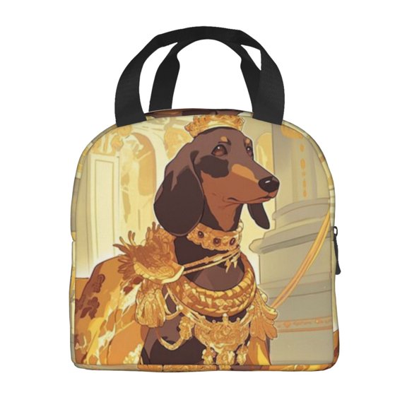 Portable Lunch Bag Insulated Dachshund Jewels Lunch Box Reusable Tote Bag Unisex For Work, Travel, Picnic, Office, Camping, Hiking, Picnic, Beach