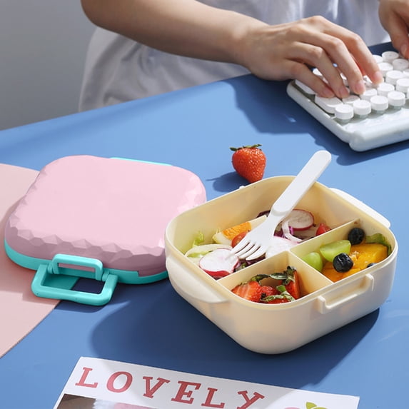 Portable Lunch Box With Compartments Microwaveable Student Lunch Box Work Lunch Box